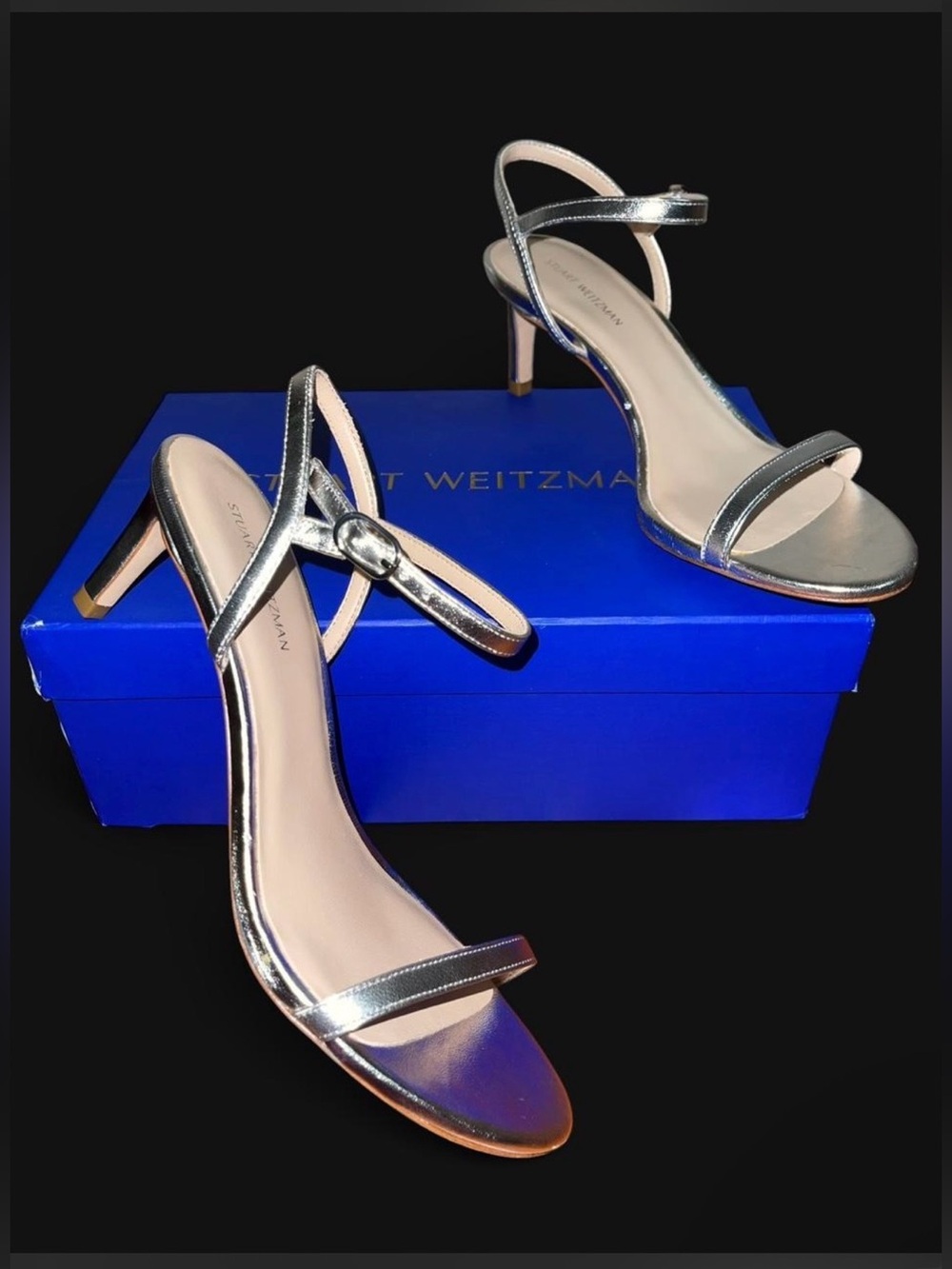 Stuart Weitzman Dancer Metallic Leather Stilletto Sandal
